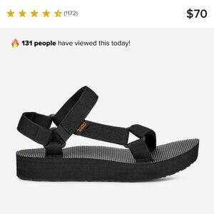 Teva Black Platform Strap Sandal